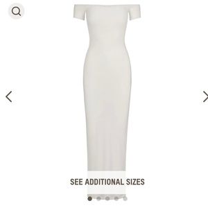 NWT SKIMS Medium White Soft Lounge Off the Shoulder Dress
